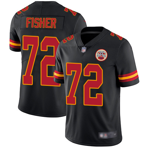 Men Kansas City Chiefs 72 Fisher Eric Limited Black Rush Vapor Untouchable Football Nike NFL Jersey